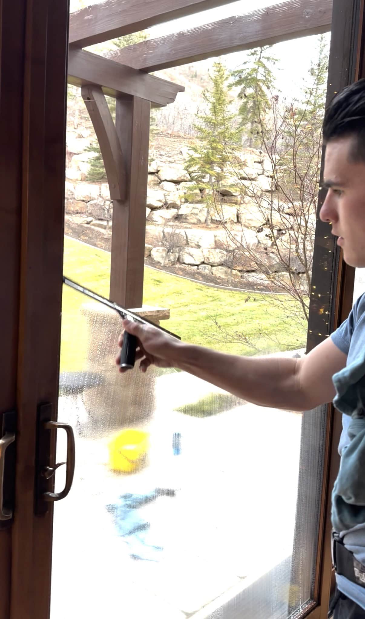 Interior window cleaning inside a Utah home